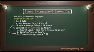 leave encashment  Leave salary Taxability exemption and Calculation [upl. by Livi]