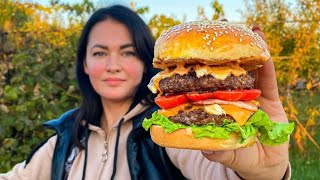 The Best Homemade Burger Recipe How to Cook Cheeseburger and Hamburger at Home [upl. by Dar]