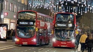 London Buses at Oxford Circus 211223 [upl. by Gothart188]