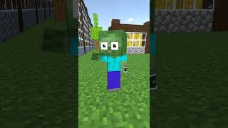 Minecraft on Ping 1000 Baby zombie minecraft shorts [upl. by Eecrad838]