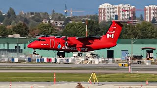 Transport Canada Dash 8100 STUNNING Arrival at YVR [upl. by Okeim]