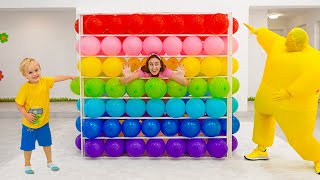 Chris and Mom Balloons Cube Challenge and other funny stories for kids [upl. by Adav]