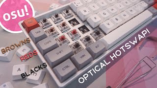 osu Hotswap Keyboard with Different Switches  Epomaker GK73 Optical Keyboard Review [upl. by Legyn430]