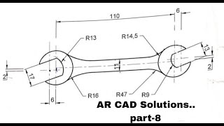 AutoCAD 2D Sketching of Spanner Exno8 [upl. by Gunn]