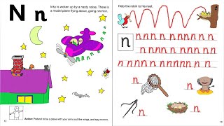 Jolly Phonics  Workbook 1  Page 13  Letter Nn  2020 Edition [upl. by Enaujed]