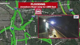 Flooding closes lanes on I285 near Jonesboro Road ramp  How to get around [upl. by Ettessil]