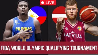 🔴Live FIBA Olympic Qualifying Tournament 2024 GILAS PILIPINAS VS LATVIA w Commentator and Score [upl. by Asilrak770]