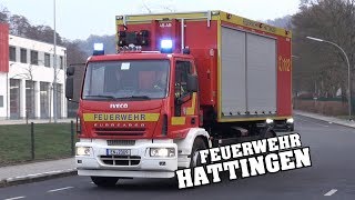 GEFAHRGUTALARM WLF ABABC  Feuerwehr HATTINGEN ELW HLF amp WLF rücken aus [upl. by Atlee]