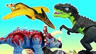 Dinosaurs Trex Triceratops Pterodactyl Light and Sound Toys For Kids [upl. by Acinemod350]