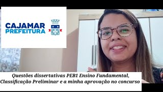 Questões Dissertativas  Prova da Prefeitura de Cajamar  Ensino Fundamental  Classificação Prévia [upl. by Nosnehpets]