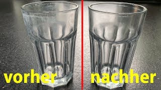 Versuch Milchige Gläser wieder glänzend machen Lifehack oder Fake [upl. by Hanako]