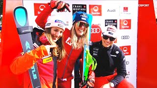 FIS Alpine Ski World Cup  Womens Downhill  Crans Montana SUI  2024 [upl. by Lynnworth135]