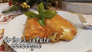 Crêpes salate Natalizie  senza burro  Sfizi amp Delizie [upl. by Reffotsirk]