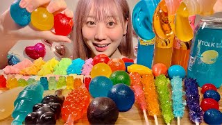 ASMR Rainbow Desserts Kohakuto Honey Jelly Rock Candy Jelly Meringue【Mukbang Eating Sounds】 [upl. by Alleroif]