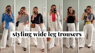 8 Ways To Style Wide Leg Trousers  Summer Outfit Inspiration  jessmsheppard [upl. by Ema730]