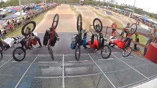 Elite Men BMX Gate FAIL Everyone Crashes [upl. by Ayenat]