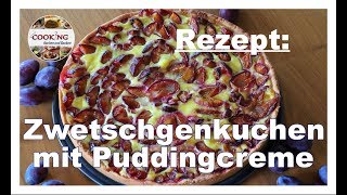 Zwetschgenkuchen mit Pudding  Pflaumenkuchen mit Pudding  einfach und schnell Obstkuchen backen [upl. by Erehs]