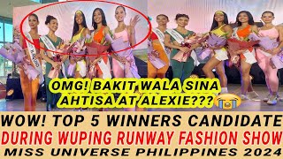 WOW TOP 5 WINNERS DURING WUPING RUNWAY SHOW MISS UNIVERSE PHILIPPINES 2024 [upl. by Aubyn636]