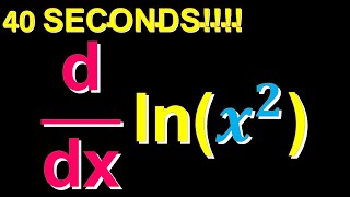 Learn to Differentiate lnx² in 40 seconds [upl. by Stephani]