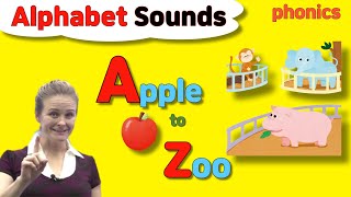 Letter Sounds  Alphabet A to Z  Pronunciation  Phonics for Kids [upl. by Enoek]