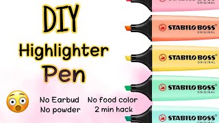 diy highlighter pen without earbud  How to make highlighter pen at homeDiy highlighters [upl. by Einna]