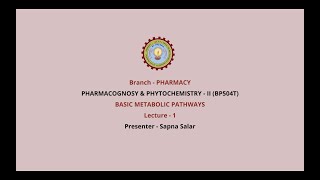 Pharmacognosy and PhytochemistryII  Basic Metabolic Pathways AKTU Digital Education [upl. by Esened]