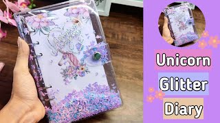 Diy glitter diary making at home how to make unicorn glitter diary diy diary Anku art and craft [upl. by Solange]