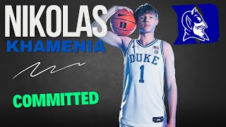 COMMIT 4Star Nikolas Khamenia Commits To Duke [upl. by Junko]