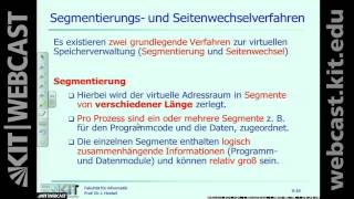 20 Virtuelle Speicherverwaltung Speicherverwaltung Segmentierung Seiten [upl. by Tenrag]