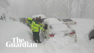 At least 22 stranded tourists dead at Pakistan hill station after heavy snowfall [upl. by Jewelle]