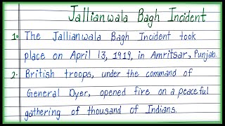 10 Lines on Jallianwala Bagh Incident About Jallianwala Bagh Incident [upl. by Hamfurd]