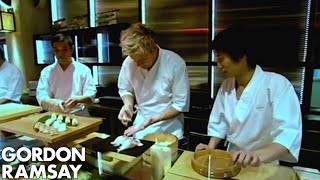 Learning to make Sushi  Gordon Ramsay [upl. by Fiorenze]