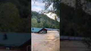 Asheville rivers swelled to highest levels in history during Helene shorts [upl. by Kubetz163]