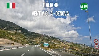 Driving in Italy Liguria on Autostrade A10 from Ventimiglia to Genova [upl. by Rednave941]