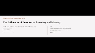 The Influences of Emotion on Learning and Memory  RTCLTV [upl. by Adnilem]