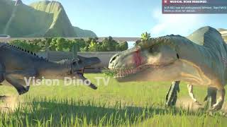 Albertosaurus Vs Allosaurus Dinosaurs battle in Game Jurassic world evolution 2 [upl. by Enak]