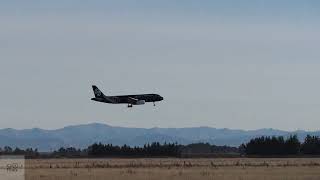 Air NZ Black Livery A320 Arrival amp Departure from Christchurch Airport 120624 NZ527NZ538 ZKOAB [upl. by Ikilisav]