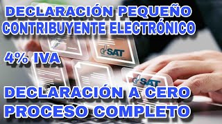 Declaración Pequeño Contribuyente Electrónico Proceso completo4 IVA [upl. by Attenyw]