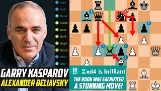 Garry Kasparov STUNNED Alexander Beliavsky with 2 Briliant Moves  Barcelona World Cup 1989 [upl. by Amerigo]