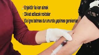 Enjektör ile kan alma💉 Dikkat edilecek noktalar 💥 Ele iğne batması durumunda neler yapılır 🌠 [upl. by Esikram906]