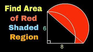 Find the Area of Red Shaded Region  Geometry Olympiad Problems [upl. by Eisler]