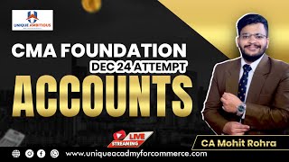 CMA Foundation  Accounts  Lecture  5   CA Mohit Rohra [upl. by Haldes]