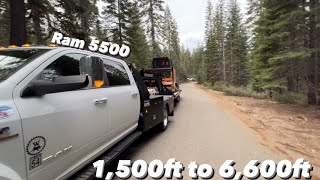 Biggest tow test yet on the Ram 5500 All back roads Hill climb 25k machine [upl. by Idolem]