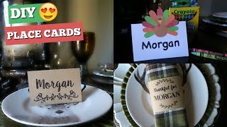 DIY THANKSGIVING PLACE CARDS  CRICUT PROJECT [upl. by Aratas]