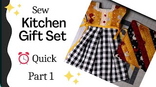 Sew a Pot Holder No Binding  Kitchen Gift Set Part 1 [upl. by Gerladina]