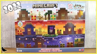 2022 Minecraft Advent Calendar Full Unboxing Mob Head Minis amp more  Birdew Reviews [upl. by Florance]