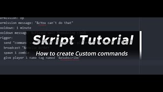 How to create Custom commands  Skript Tutorial [upl. by Judenberg]