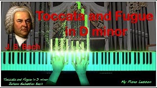 Bach  Toccata in D Minor Easy Piano Tutorial [upl. by Sirtimed]