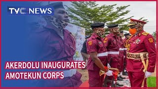 Beautiful Scenes As Akeredolu Inaugurates Pioneer Officers Of Amotekun Corps [upl. by Ttereve]