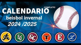 ⚾Calendario De Béisbol invernal Dominicana COMPLETO⚾2024  2025 ⚾ DIA POR DIA ⚾ y HORARIO [upl. by Alfonso]